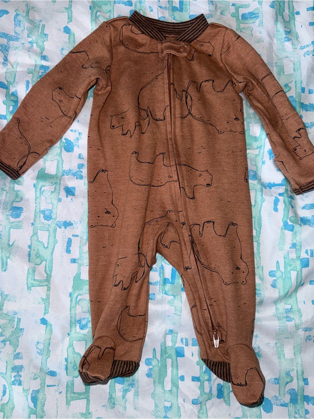 Carter's Brown Bear Print Footed One-Piece
